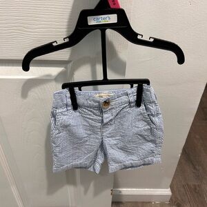 Blue and White Striped Shorts